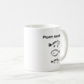 港のAransasの海の魚-魚釣りのロゴ コーヒーマグカップ (正面右)