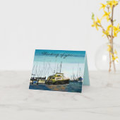 港カードのボート カード (黄色い花)