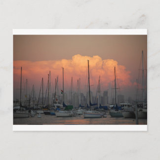 港内のボート ポストカード