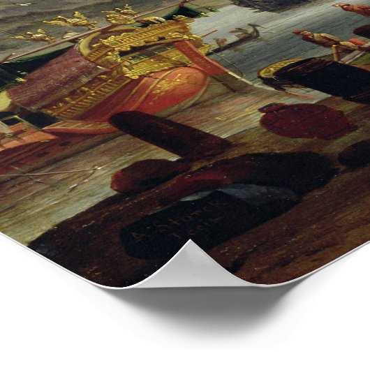 港地中海のの風景 ポスター (角)