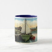 港場面、グロスターのMAのヴィンテージ マグカップ (中央)