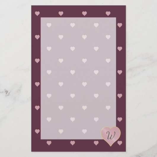 港文房具のハート内の星 便箋 (正面)