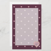 港文房具のハート内の星 便箋 (正面/裏面)