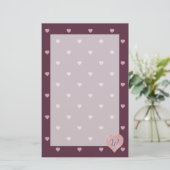 港文房具のハート内の星 便箋 (スタンド正面)