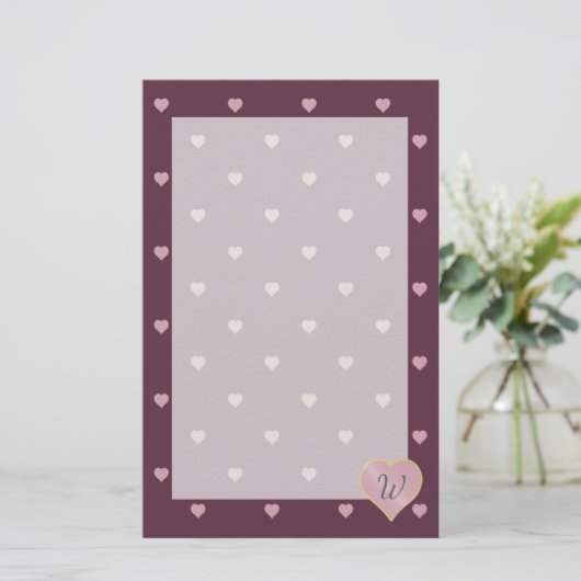 港文房具のハート内の星 便箋 (スタンド正面)