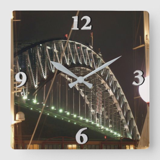 港橋 スクエア壁時計 (正面)