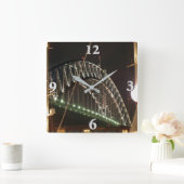 港橋 スクエア壁時計 (ホーム)