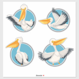 港湾内の海辺のペリカン航海の類 シール