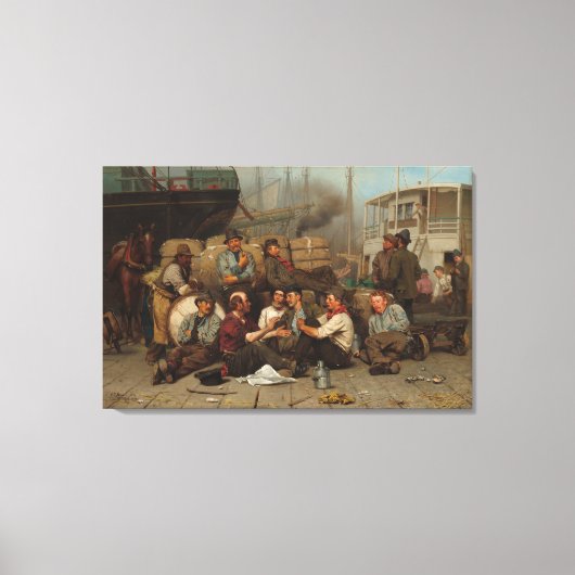 港湾労働者の正午 キャンバスプリント (正面)