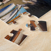 港町とカラフル魚釣り船 ジグソーパズル (側面)