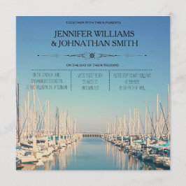 港行き先結婚招待状 招待状