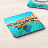 港鮮やか港地中海の港 コースター (左側)