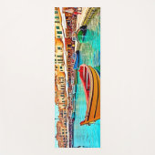 港鮮やか港地中海の港 ヨガマット (正面)