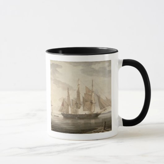 港1805年の船(キャンバスの油) マグカップ (右)