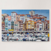 港。住宅とヨット付きポート ジグソーパズル (横)