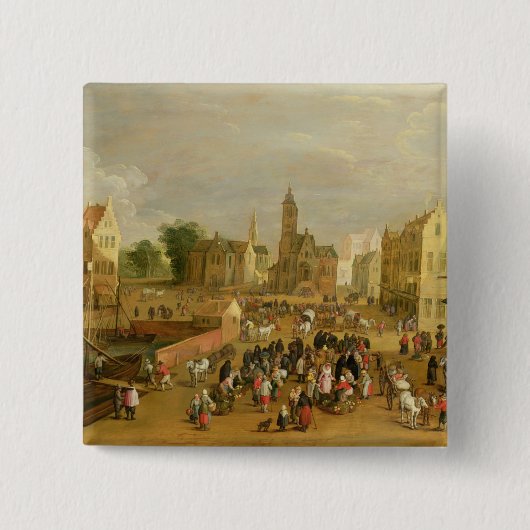 港 缶バッジ (正面)