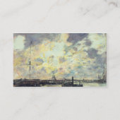 港、c.1895 (パネルの油) 名刺 (裏面)