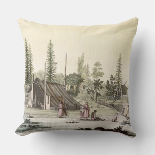 港Francesci (色の版木、銅版、版画)のLa Perouse クッション (正面)