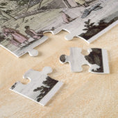 港Francesci (色の版木、銅版、版画)のLa Perouse ジグソーパズル (側面)