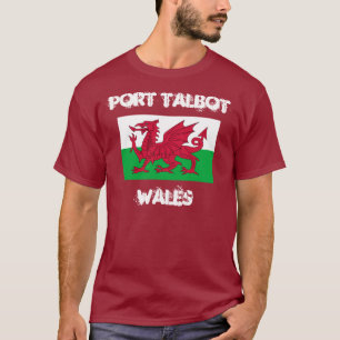 港Talbot、ウェールズの旗が付いているウェールズ Tシャツ