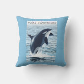 港TownsendのWashingtonOrcaの跳躍 クッション (裏面)