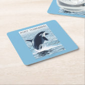 港TownsendのWashingtonOrcaの跳躍 スクエアペーパーコースター (アングル)