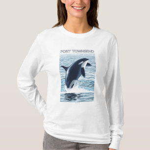 港TownsendのWashingtonOrcaの跳躍 Tシャツ