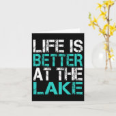 湖おもしろいのキャンプ夏Vaで生活が良い カード (黄色い花)