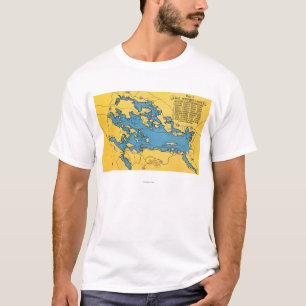 湖およびハイウェーの道路地図 Tシャツ