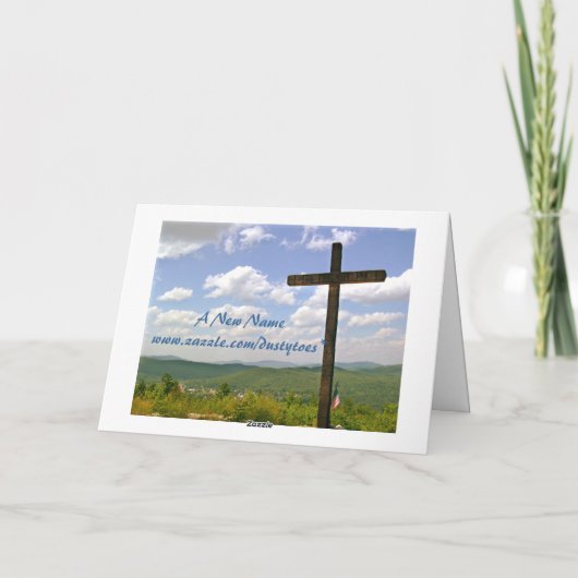 湖および丘の秋の牧師の感謝 サンキューカード (裏面)