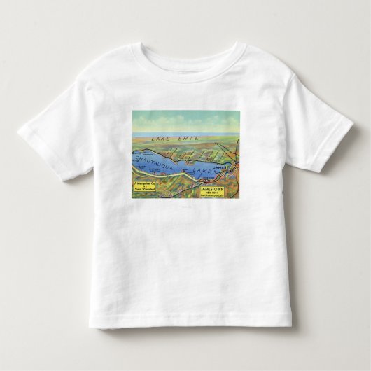 湖および周囲の町の空気の地図 トドラーTシャツ (正面)