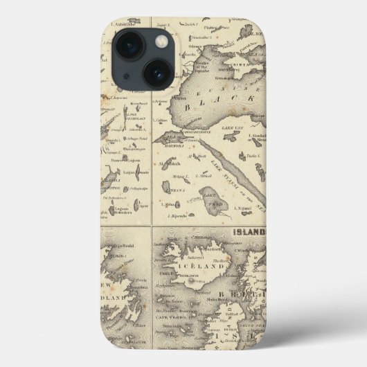 湖および島の比較サイズ Case-Mate iPhoneケース (裏面)