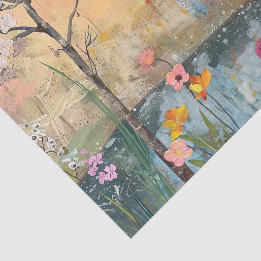 湖お洒落上の家のデコペ芸術的ージ 薄葉紙 (詳細)