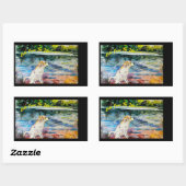 湖からこんにちは 長方形シール (シート)