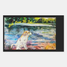 湖からこんにちは 長方形シール