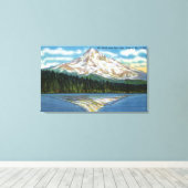 湖からのマウンテンビ失ったュー キャンバスプリント (インサイチュ (ウッドフロア))