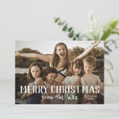 湖からのメリークリスマス 写真カード カード (スタンド正面)