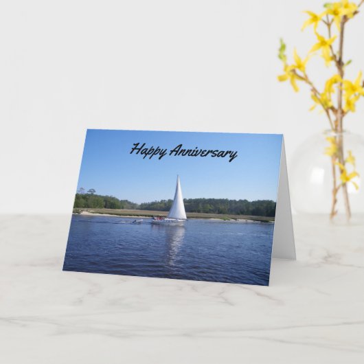 ***湖からの記念日*** カード (黄色い花)