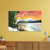 湖からホワイトフェイス山の景色 キャンバスプリント (インサイチュ (リビング))