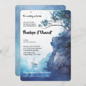 湖でのウェディング・ウォーターカラー招待状 招待状 (正面/裏面)