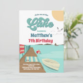 湖でのパーティー 夏の水上ボート 誕生日 招待状 (スタンド正面)