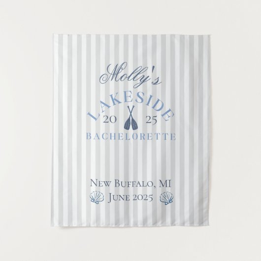 湖でのブライズウィークエンド 青い海の旅程 タペストリー (正面)