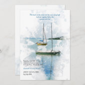 湖での帆遊びの招待状 招待状 (正面/裏面)