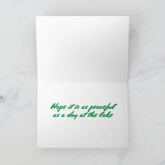 **湖での平和的誕生日**誕生日の願い シーズンカード (内部)