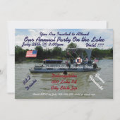 湖での年次パーティーの招待状 招待状 (正面)