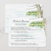湖での結婚式の進行表 招待状 (正面/裏面)