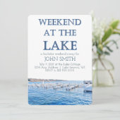 湖での週末の独身パーティー招待状 招待状 (スタンド正面)