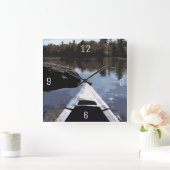 湖でカヌー スクエア壁時計 (ホーム)