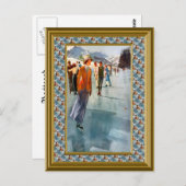 湖でスケートで滑ること ポストカード (正面/裏面)