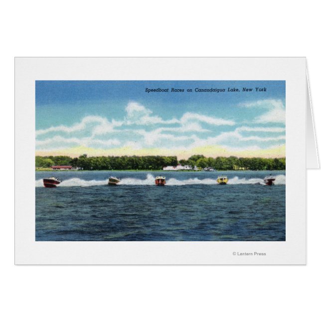 湖でスピードボートレース (正面横)